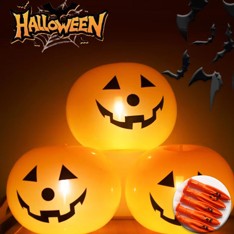 Lighting Decor - 1-15 Stück Halloween-Kürbis-Lichtdekoration Leuchtender Ballon für