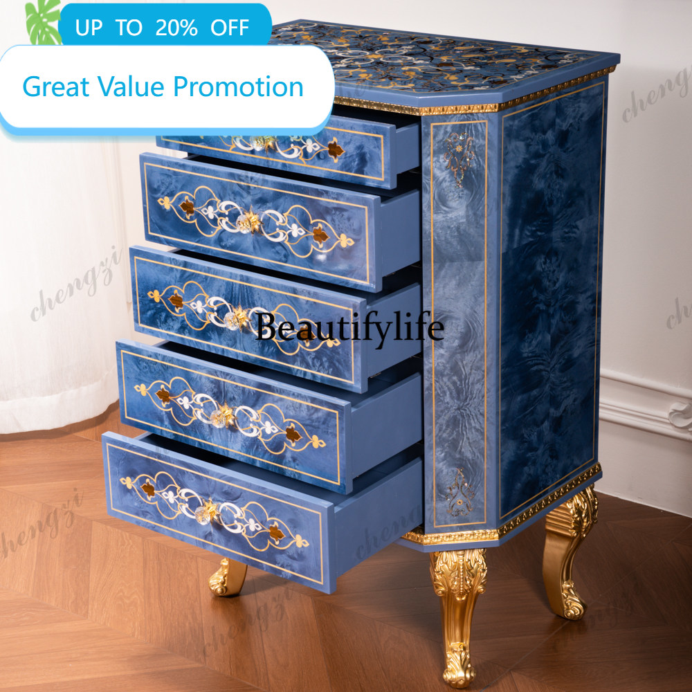 Lighting Decor - M178 Französischer Retro-Schnitzschrank, amerikanischer Massivholzschrank, Kunst-Luxus-Dekorschrank