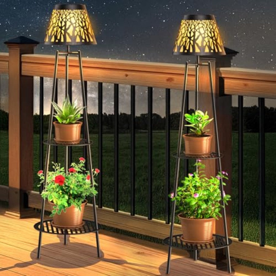 Garden Lighting Decor - 2er-Pack Solar-Bodenleuchte für den Außenbereich mit