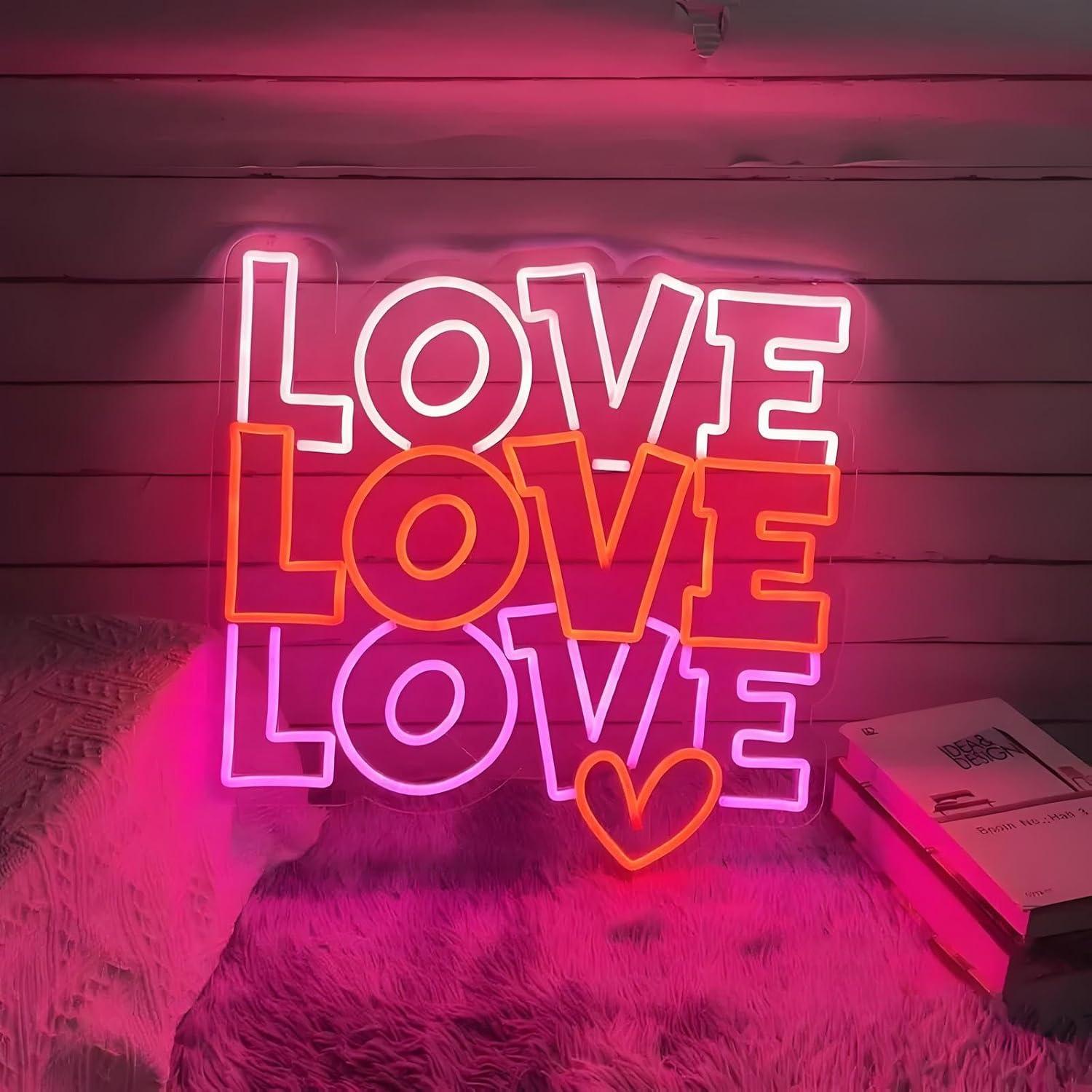 Lighting Decoration For Wedding - Liebes-Neonschild, USB-dimmbar, LED-Neonlichter für Hochzeit, Verlobung,
