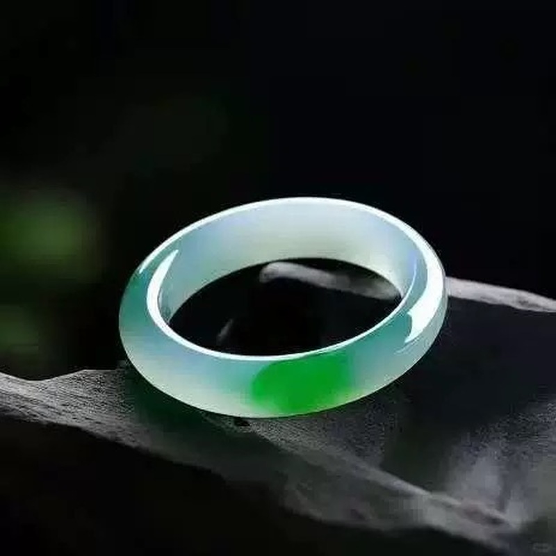 Lighting & Home Decor Studio - Myanmar-Jadeit-Armband, eiswachsartig, regelmäßige Form, Frühlingsfarbe, grün-lila