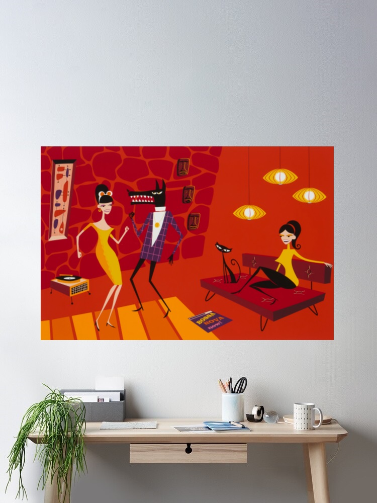 Nova Decor & Lighting Vase Glass Brun 26Cm - Josh Agle Bossa Nova Now Foto-Leinwand-Poster,