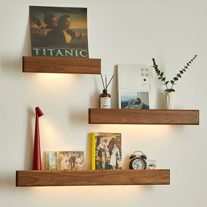 Lighting And Decor Magazine - Massivholz Wandregal Schwebendes Zeitschriftenregal für Wohnzimmer