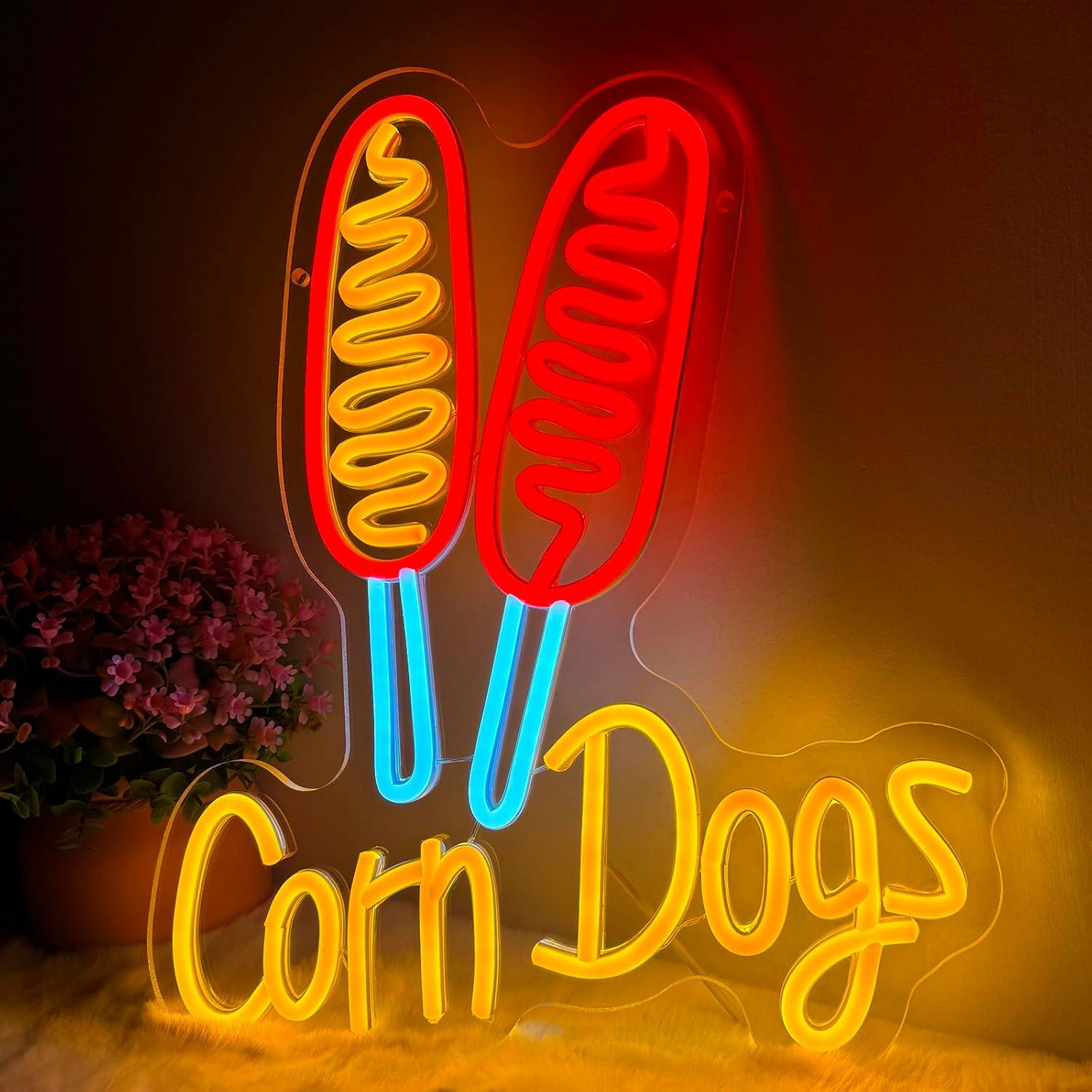 Lighting Decoration For Wedding - Corn Dog Neon-Schild Snack USB Dimmbare