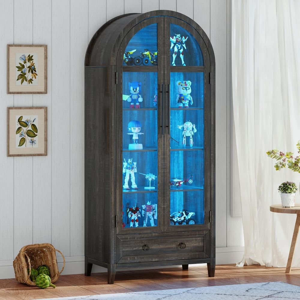 73-Zoll Vitrine mit gewölbtem  – Lighting & Home Decor Studio Bewertung und Preis