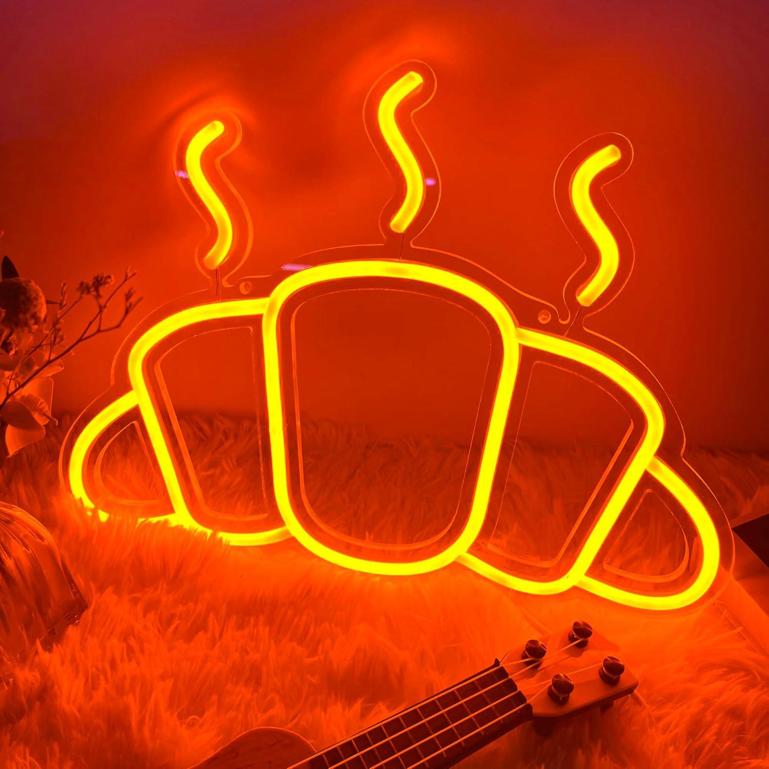 Croissant-Neon-Schild, USB-bet – Kitchen Decor Lighting Bewertung und Preis