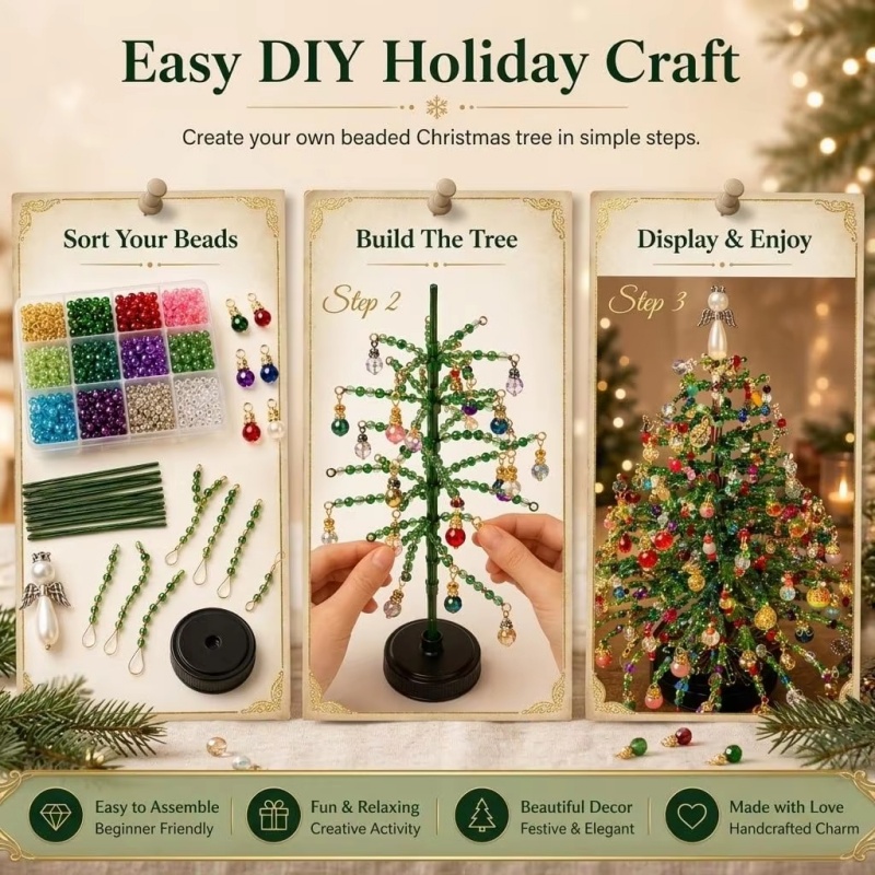 DIY Perlen-Weihnachtsbaum-Set  – Home Decor Lighting Tree Bewertung und Preis
