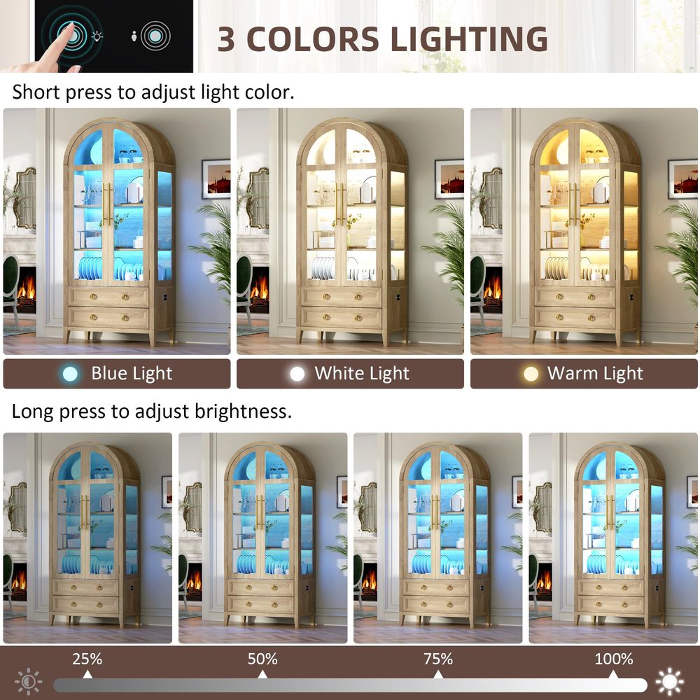 71-Zoll-Bogenvitrine mit Glast – Lighting & Home Decor Studio Bewertung und Preis