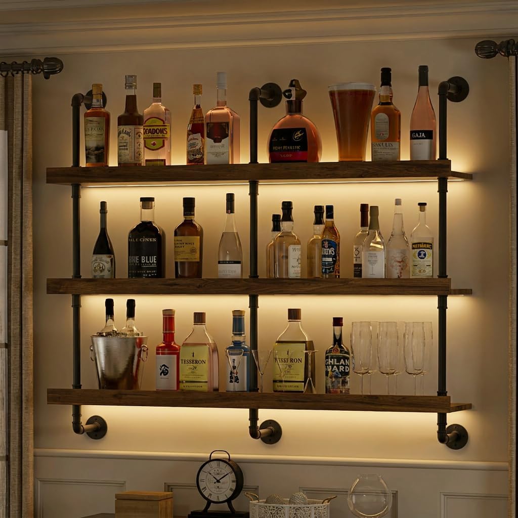 Wandmontiertes Weinregal mit L – Kitchen Decor Lighting Bewertung und Preis