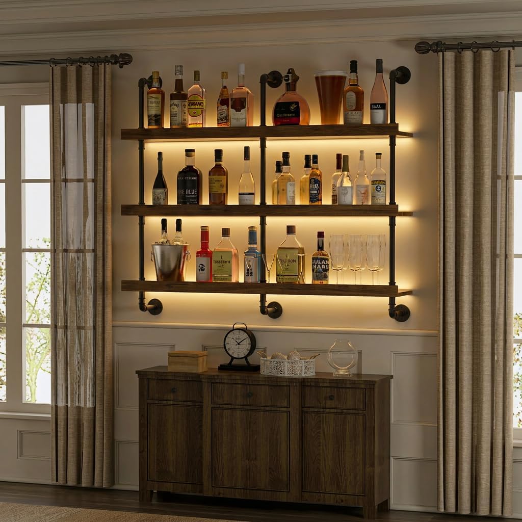 Wandmontiertes Weinregal mit L – Kitchen Decor Lighting Bewertung und Preis