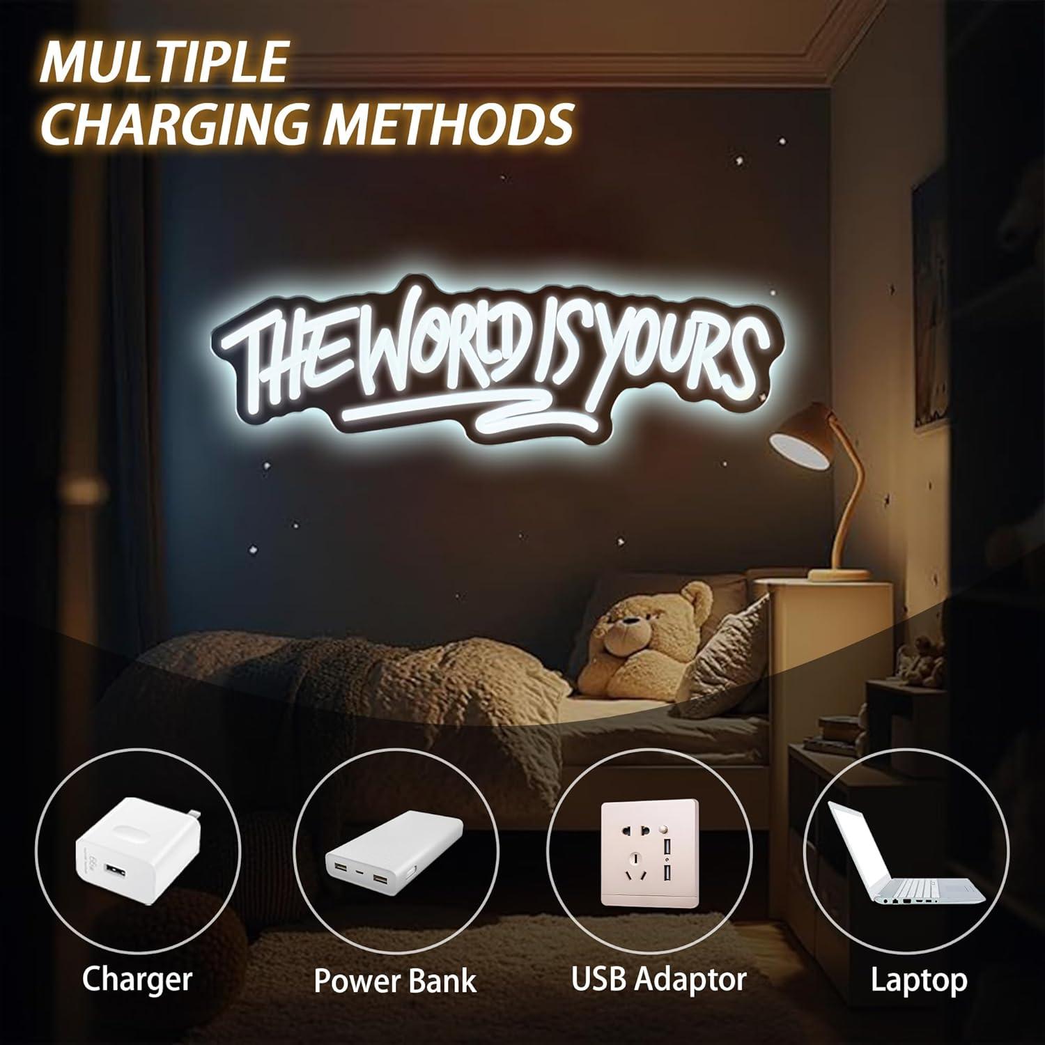 „The World is Yours“ Neonschil – Lighting Decoration For Wedding Bewertung und Preis